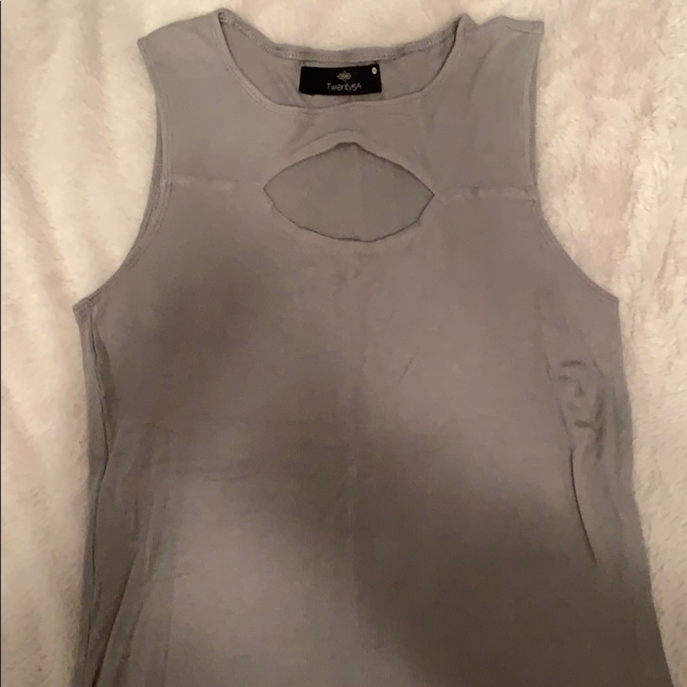 GRAY CUT OUT TANK TOP SIZE XS